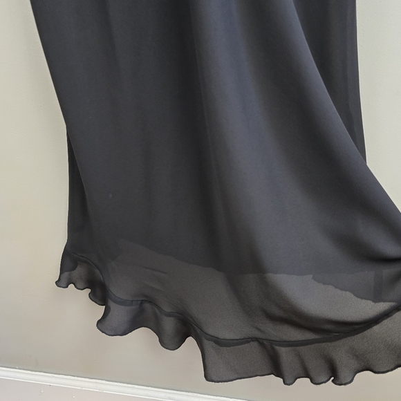 ALYN PAIGE Y2K 90's Ruffle Spaghetti Strap‎ Dress Black Women 13/14 Dark Romance - Picture 8 of 14